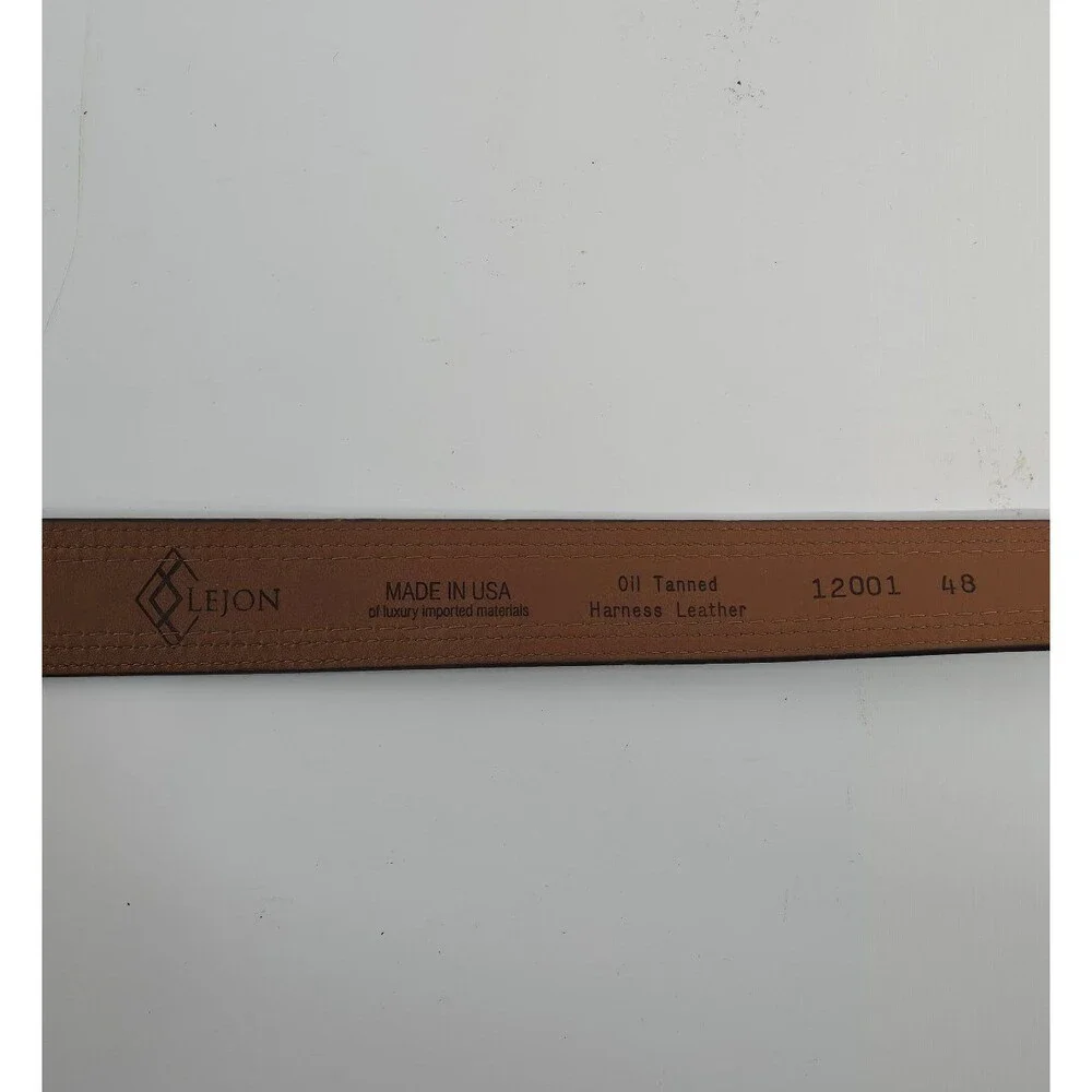 Lejon textured black leather dress belt